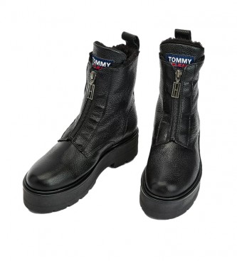 Tommy Hilfiger Leather boots Warmlined Zipper black -Platform height: 5,4cm