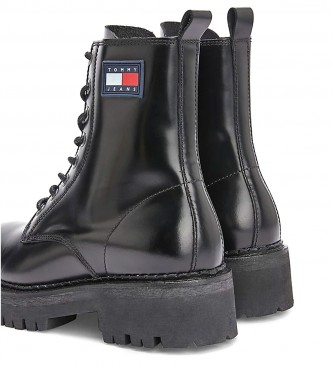 Tommy Jeans Urban leather lace-up ankle boots black