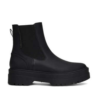 Tommy Hilfiger Rubberen chelsea boots met dikke zolen zwart