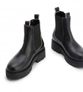 Tommy Jeans Black chelsea leather ankle boots