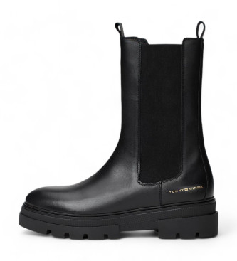 Tommy Hilfiger Chelsea-Lederstiefeletten schwarz