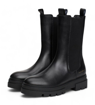 Tommy Hilfiger Chelsea-Lederstiefeletten schwarz