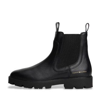 Tommy Hilfiger Chelsea-Lederstiefeletten schwarz