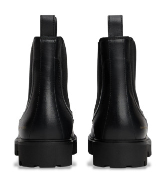 Tommy Hilfiger Chelsea-Lederstiefeletten schwarz