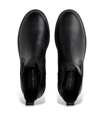 Tommy Hilfiger Chelsea-Lederstiefeletten schwarz