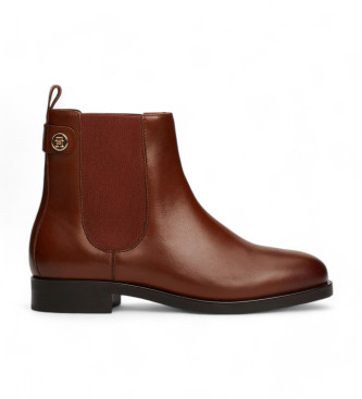 Tommy Hilfiger Brown Stud Chelsea Ankle Boots