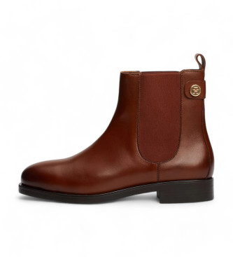 Tommy Hilfiger Brown Stud Chelsea Ankle Boots