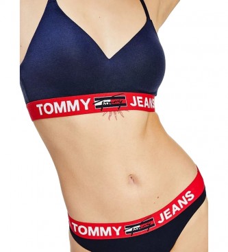 Tommy Jeans Licht gewatteerde sportbeha met marine logo