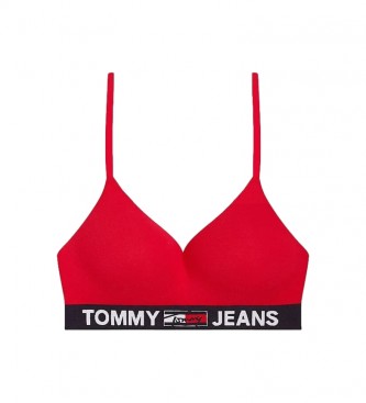 Tommy Jeans Soutien de desporto leve e almofadado com logtipo vermelho