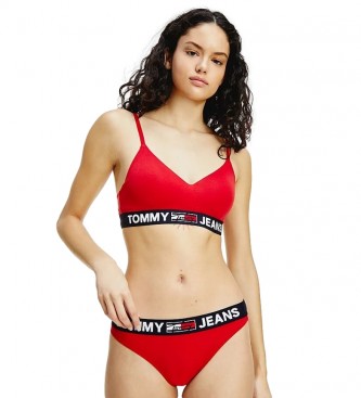 Tommy Jeans Light Padded Sports Bra with Red Logo