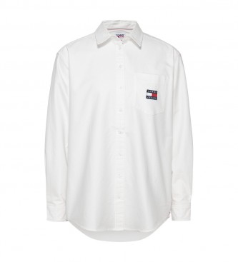 Tommy Jeans Badge Boyfriend Shirt blanc