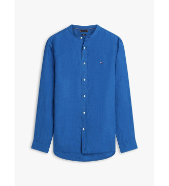 Tommy Hilfiger Camisa de linho de corte justo em linho azul