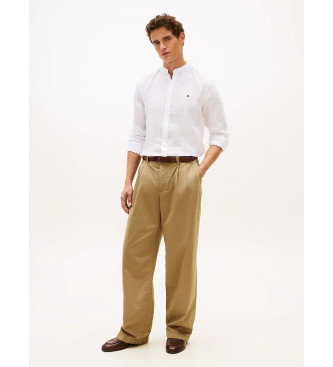 Tommy Hilfiger Camisa de corte justo em linho branco