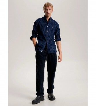 Tommy Hilfiger Navy cotton twill slim fit shirt