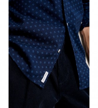 Tommy Hilfiger Navy keperstof slim fit overhemd
