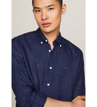 Tommy Hilfiger Camisa de corte regular en lino marino