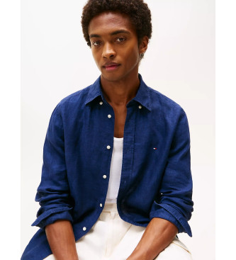 Tommy Hilfiger Camisa de corte regular en lino marino