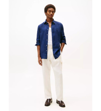 Tommy Hilfiger Camisa de corte regular en lino marino