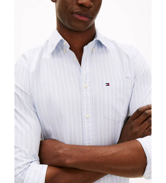 Tommy Hilfiger Camisa azul de riscas largas com corte regular