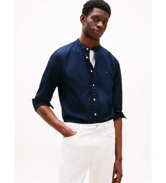 Tommy Hilfiger Camicia Flex con colletto alla coreana blu navy