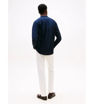 Tommy Hilfiger Camicia Flex con colletto alla coreana blu navy