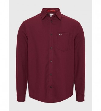 Tommy Hilfiger Camisa Solid Flannel granate