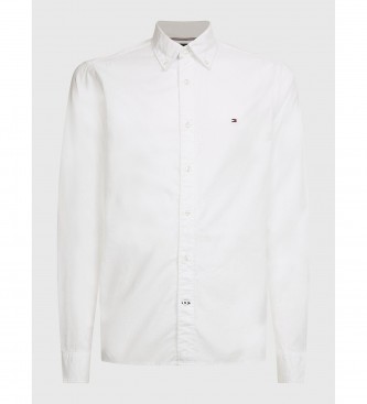 Tommy Hilfiger TH Flex-skjorte i hvid bomuldspoplin