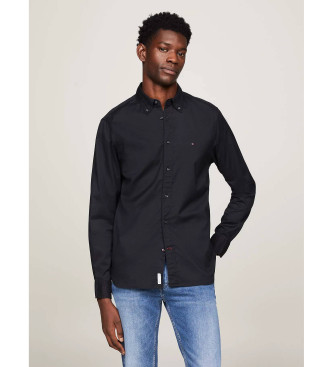 Tommy Hilfiger TH Flex shirt in black cotton poplin