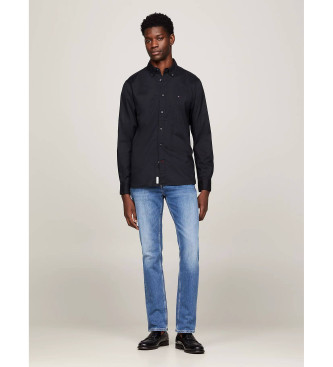 Tommy Hilfiger TH Flex shirt in black cotton poplin