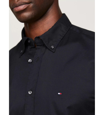 Tommy Hilfiger Camicia TH Flex in popeline di cotone nero