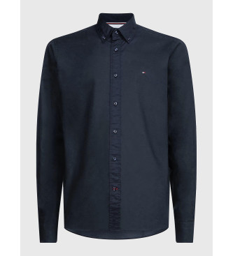 Tommy Hilfiger Camicia TH Flex in popeline di cotone nero