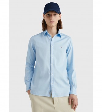Tommy Hilfiger TH Flex overhemd in blauw dobby popeline