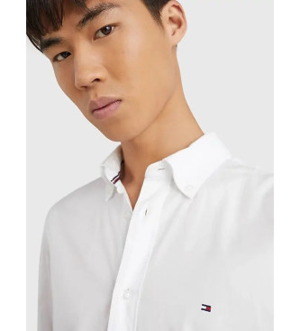 Tommy Hilfiger TH Flex-skjorte i hvid bomuldspoplin