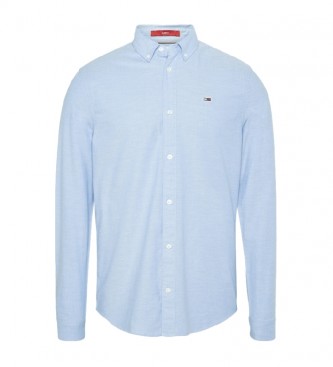 Tommy Jeans Camisa TJM Slim Stretch Oxford Shirt azul cielo