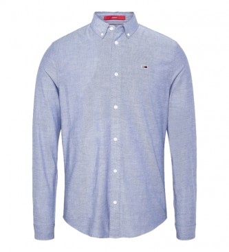 Tommy Jeans Camisa TJM Slim Stretch Oxford Shirt azul