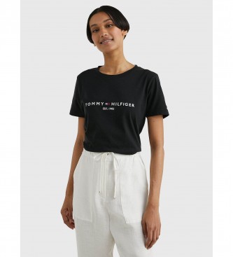 Tommy Hilfiger T-shirt en coton biologique avec logo noir