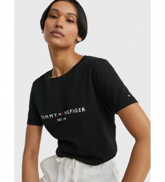 Tommy Hilfiger T-shirt in cotone organico con logo nero