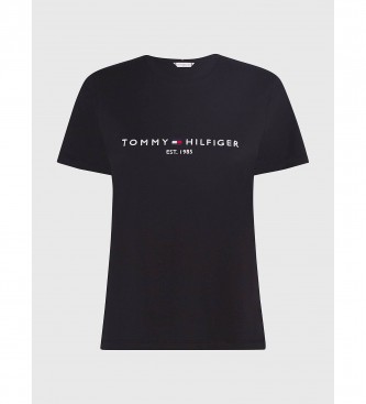 Tommy Hilfiger T-shirt com logtipo em algodo orgnico preto