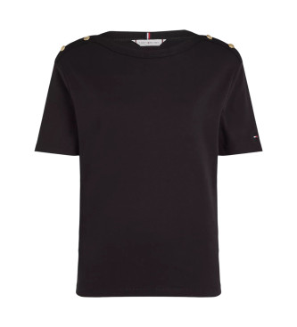 Tommy Hilfiger T-shirt  larges rayures et encolure bateau noire