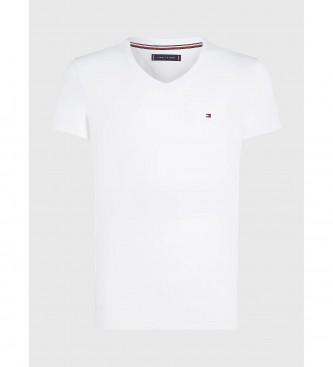 Tommy Hilfiger T-shirt bianca con scollo a V