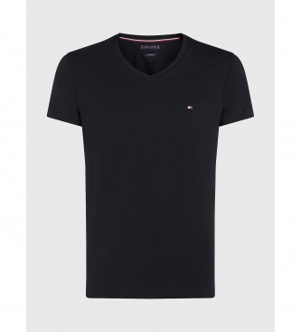 Tommy Hilfiger T-shirt preta com decote em V