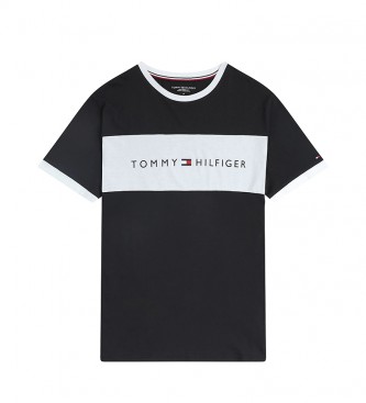 Tommy Hilfiger Camiseta con Cuello Redondo y Logo Flag UM0UM01170 negro