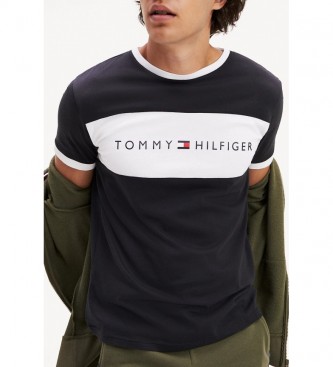 Tommy Hilfiger Camiseta con Cuello Redondo y Logo Flag UM0UM01170 negro
