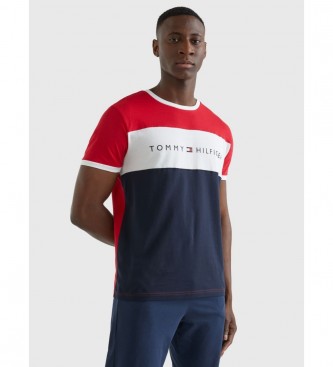 Tommy Hilfiger T-shirt  col rond et logo Drapeau rouge, marine