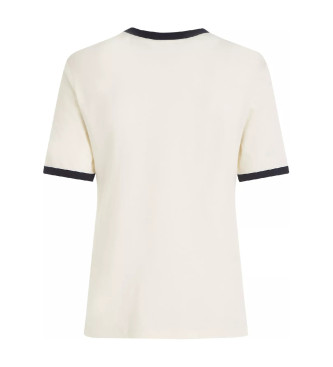 Tommy Hilfiger T-shirt bianca con logo monotipo Hilfiger