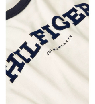 Tommy Hilfiger Camiseta con logo del monotipo Hilfiger blanco