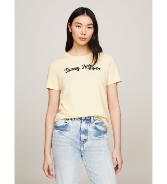 Tommy Hilfiger T-shirt with yellow embroidered Script logo font