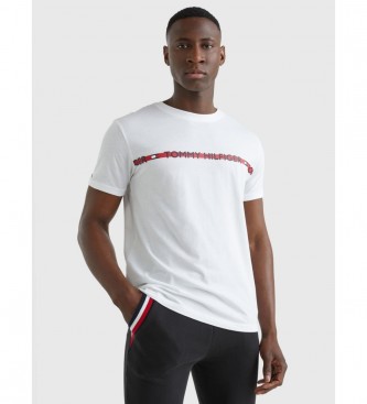 Tommy Hilfiger T-shirt com listra vertical e logótipo branco