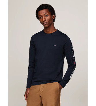 Tommy Hilfiger Langrmeliges T-Shirt mit marineblauem Logo