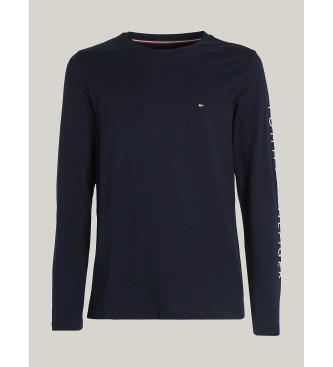 Tommy Hilfiger Lngrmad t-shirt med marinbl logotyp